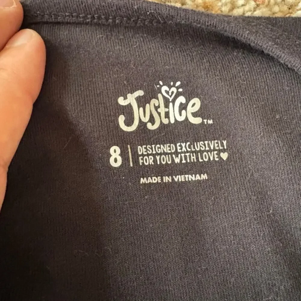 Lot of Two Long Sleeve T-Shirts Girls sz 8 Justice Jumping Bean